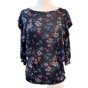 FREE PEOPLE Dock Street Flared Sleeve Lace Blouse S